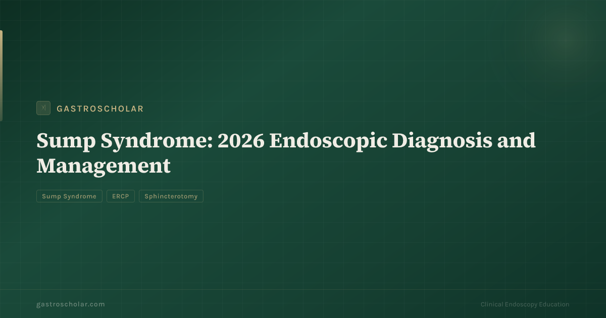 Original GastroScholar summary card for biliary sump syndrome. Not an endoscopic photograph.